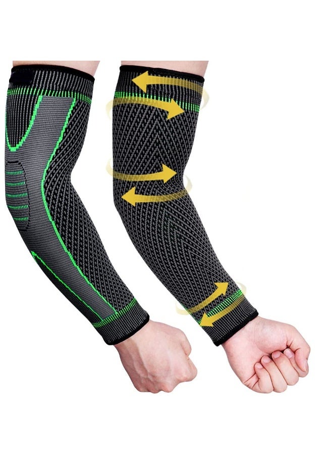 Silicone Elbow Support Full Arm Compression Sleeves for Gym Sports and Pain Relief - Image 1