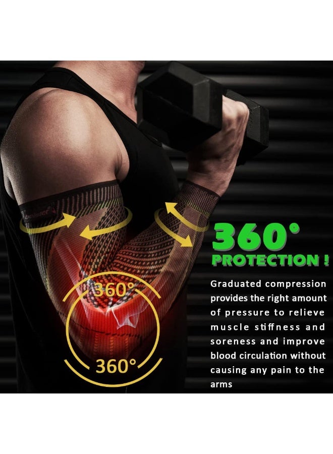 Silicone Elbow Support Full Arm Compression Sleeves for Gym Sports and Pain Relief - Image 3