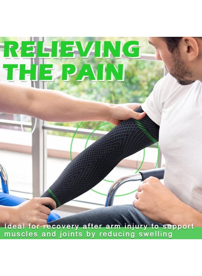 Silicone Elbow Support Full Arm Compression Sleeves for Gym Sports and Pain Relief - Image 2