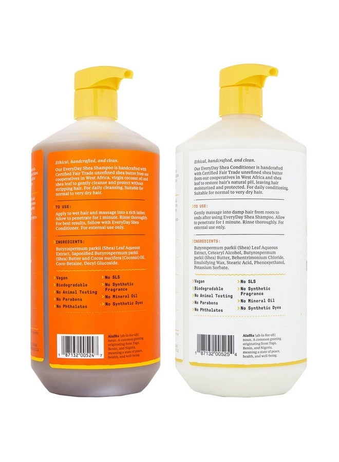 Alaffia Everyday Shea Shampoo And Conditioner - Normal To Very Dry Hair, Gently Cleanses, Moisturizes, Restores And Protects Hair With Certified Fair Trade Unrefined Shea Butter, Unscented, 32 Oz Each - Image 2