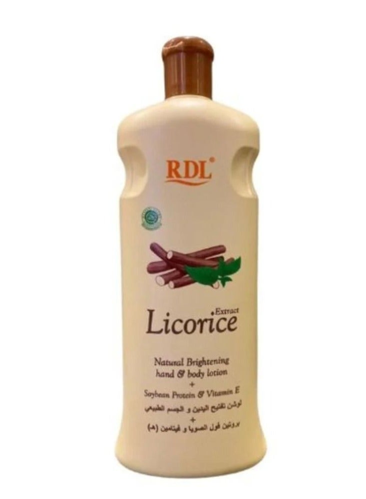 ار دي ال لوشن تفتيح اليدين والجسم بخلاصة عرق السوس وفيتامين إي 600 مل
