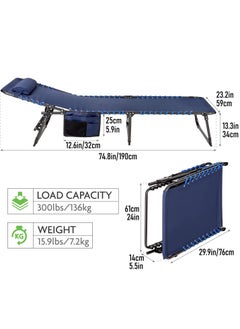 Scizor Scizor Outdoor Folding Sun Loungers for Garden Folding Reclining Sunloungers Lounger Portable Sunbed with Pillow and 5 Position for Garden Pool Indoor CyanSC02  - Image 3