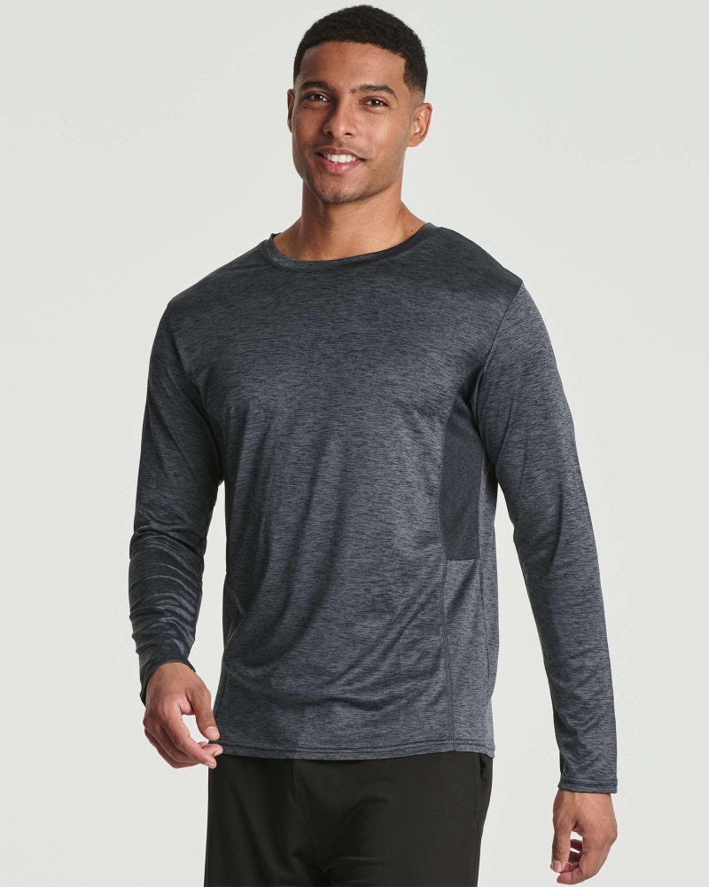 REALESSENTIALS Real Essentials 4 Pack: Mens Long Sleeve Dry Fit T Shirts Hiking Fishing Workout Gym Work Sun UPF 50 Wicking Running Tee, Set 4, Medium - Image 2