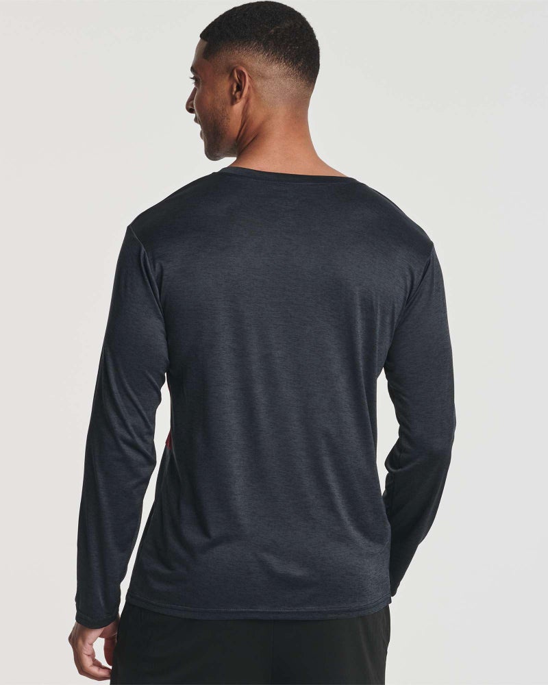 REALESSENTIALS Real Essentials 4 Pack: Mens Long Sleeve Dry Fit T Shirts Hiking Fishing Workout Gym Work Sun UPF 50 Wicking Running Tee, Set 4, Medium - Image 3