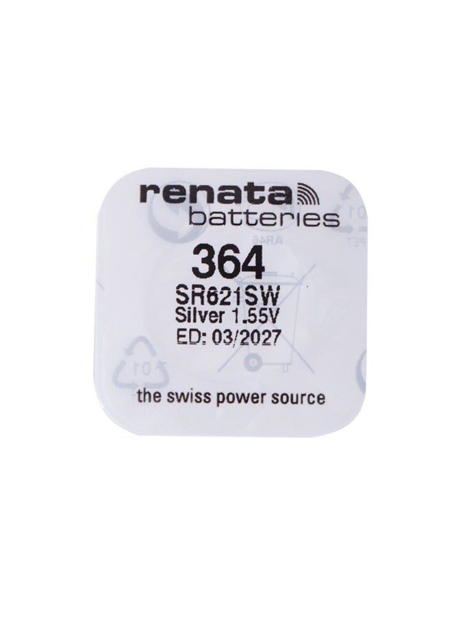 Renata wristwatch battery - Swiss made, 1.55V button cell, Renata Long Life Battery, Strap (1 pcs) 364-1, SR721SW - Image 2