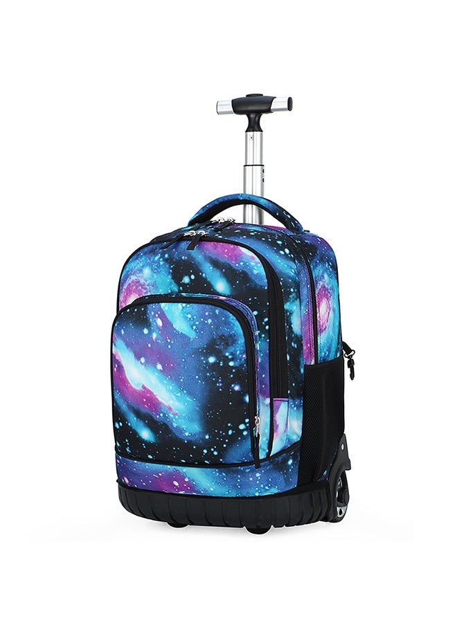 JCB CHIC حقائب ظهر للأطفال حقائب سفر للأطفال حقائب بعجلات حقائب مدرسية للأطفال بطبعة السماء المرصعة بالنجوم حقيبة كتب متينة، حقيبة سفر للجنسين حقائب يد خفيفة الوزن - Image 1