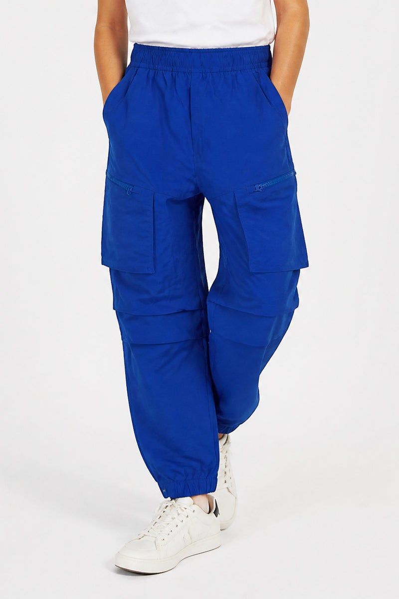 GAP Kids Boy Relaxed Fit Solid Jogger Pants, Blue - Image 1