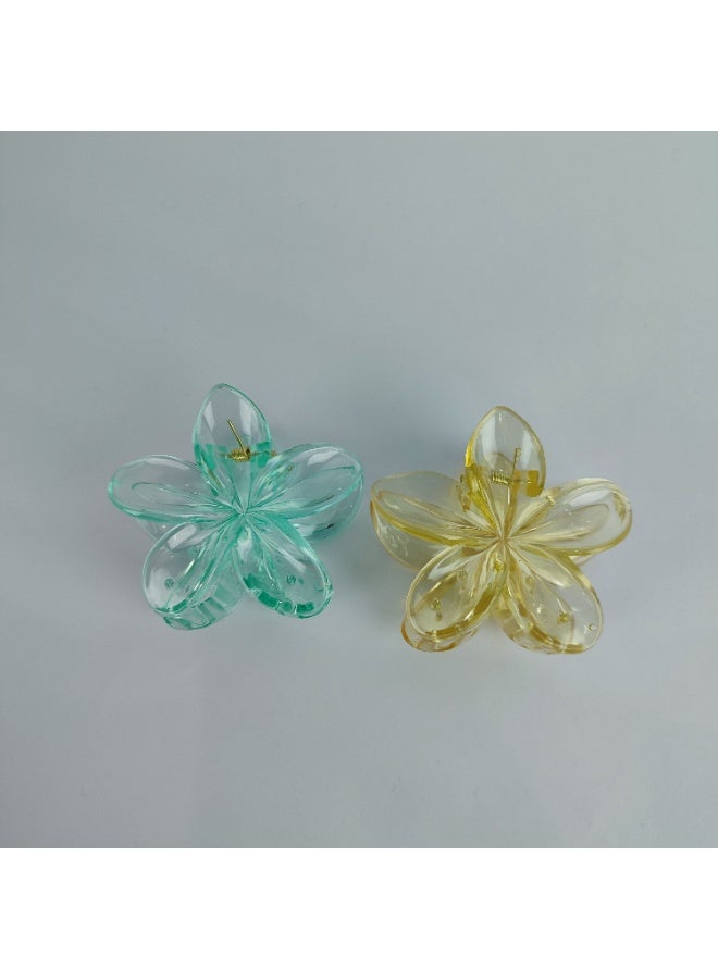 2 توكة شعر مشبك على شكل وردة - Image 2