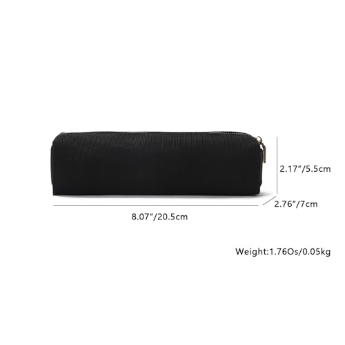 YONBEN Canvas Pencil Case Stationery Bag Pencil Case Storage Cosmetic Bag (Black, S) - Image 2