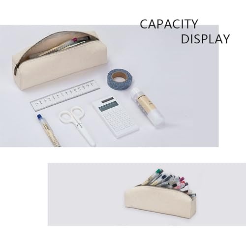 YONBEN Canvas Pencil Case Stationery Bag Pencil Case Storage Cosmetic Bag (Black, S) - Image 4