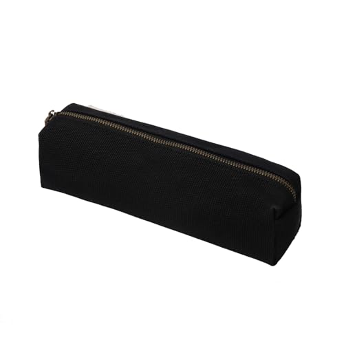 YONBEN Canvas Pencil Case Stationery Bag Pencil Case Storage Cosmetic Bag (Black, S) - Image 1
