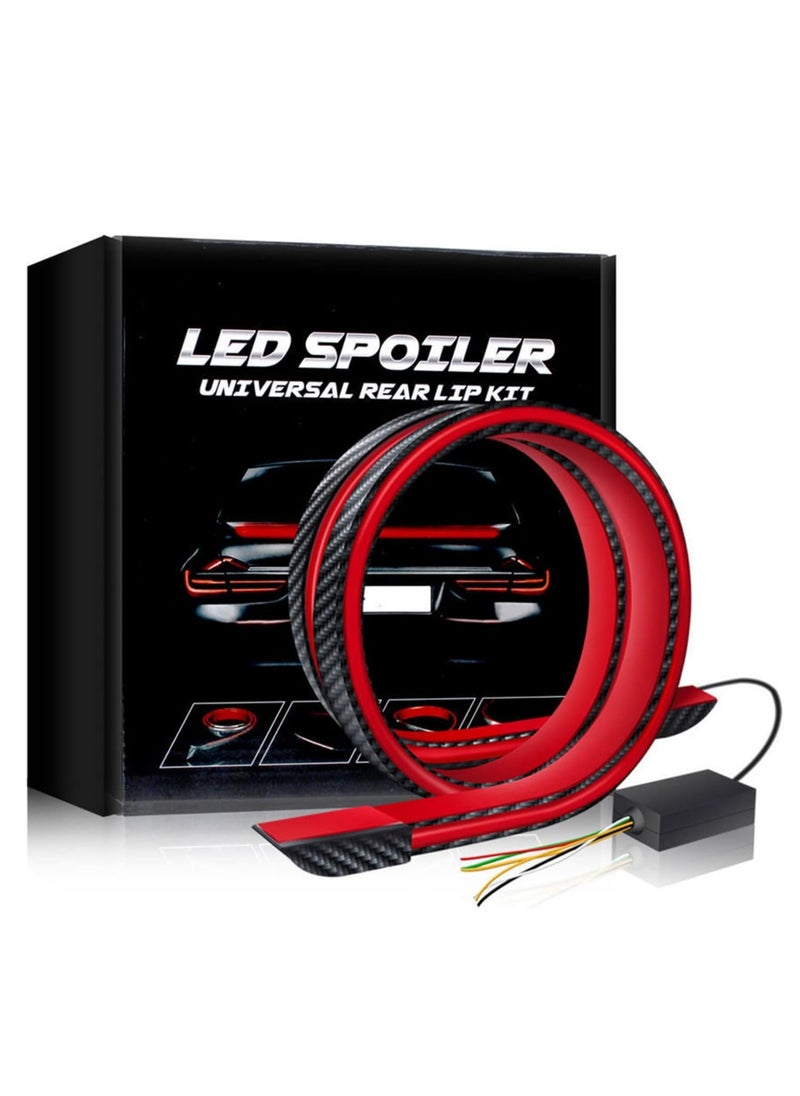 Generic Light up Car Spoiler, Universal Exterior Rear Roof Spoiler Tail Wing Splitter Carbon Fiber Accessories LED Strip Lights for Cars Driving Brake Turn...  - Image 4