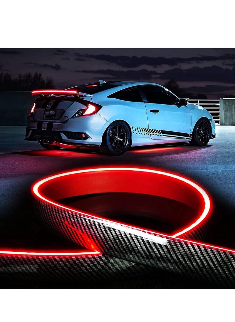 Generic Light up Car Spoiler, Universal Exterior Rear Roof Spoiler Tail Wing Splitter Carbon Fiber Accessories LED Strip Lights for Cars Driving Brake Turn...  - Image 1