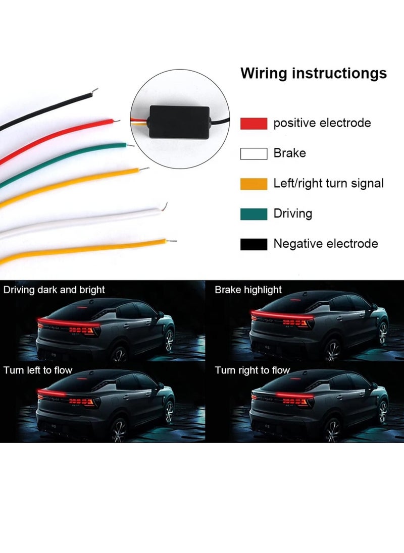 Generic Light up Car Spoiler, Universal Exterior Rear Roof Spoiler Tail Wing Splitter Carbon Fiber Accessories LED Strip Lights for Cars Driving Brake Turn...  - Image 2