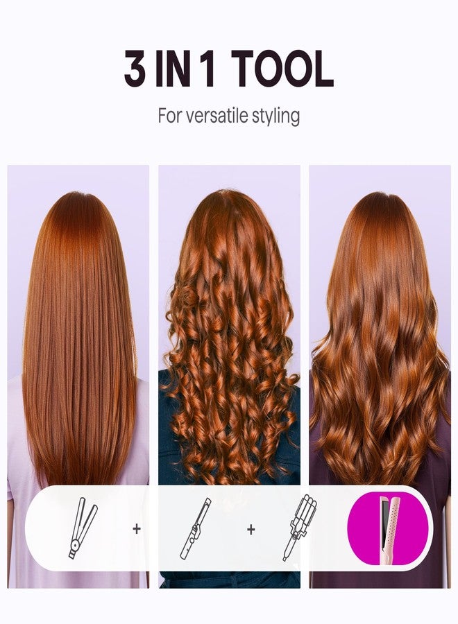 ويفي توك مكواة تجعيد الشعر Wavytalk Airflow Styler، بتقنية Cool Curl، وتقنية Cool Air Lock 360° لتثبيت التجعيدات لفترة أطول، وتقليل التلف، مكواة فرد وتجعيد الشعر 2 في 1، مقاس 1.25 بوصة، مضادة للحروق للشعر القصير والطويل، لون وردي - Image 2