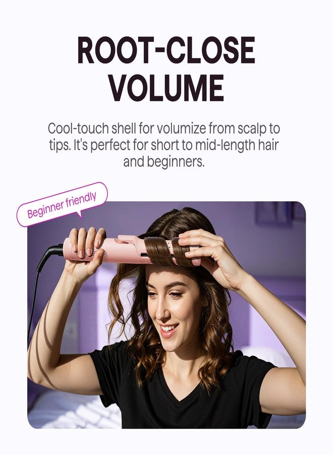 ويفي توك مكواة تجعيد الشعر Wavytalk Airflow Styler، بتقنية Cool Curl، وتقنية Cool Air Lock 360° لتثبيت التجعيدات لفترة أطول، وتقليل التلف، مكواة فرد وتجعيد الشعر 2 في 1، مقاس 1.25 بوصة، مضادة للحروق للشعر القصير والطويل، لون وردي - Image 4