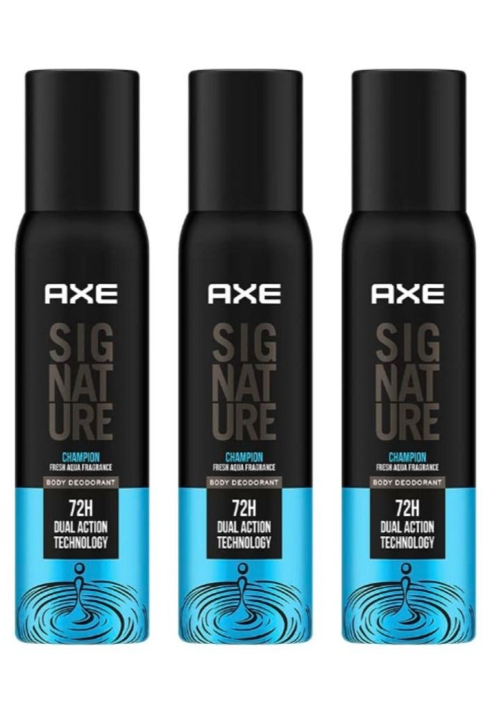 AXE Signature Champion Long Lasting No Gas Body Deodorant Spray For Men 122ml 3PCS