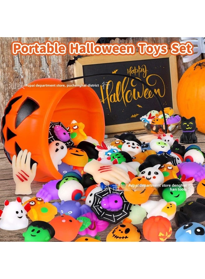 Party Gift Pumpkin Bucket Storage Pinch Music Soft Glue Squeeze Toy Gift Suit-Color:28PCs Pinch Pumpkin Bucket - Image 2