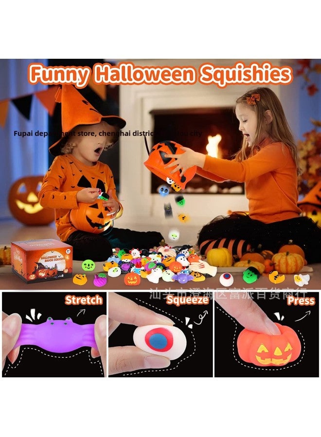 Party Gift Pumpkin Bucket Storage Pinch Music Soft Glue Squeeze Toy Gift Suit-Color:28PCs Pinch Pumpkin Bucket - Image 4