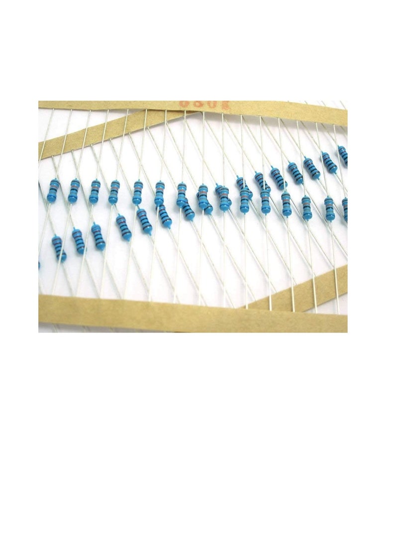 1/4W Metal Film Resistor, 5 Colour Ring Band 1% Ω Ohms Tolerance, For Electrical DIY Pack of 50 (1/4W 470Ω (470ohms))  - Image 3