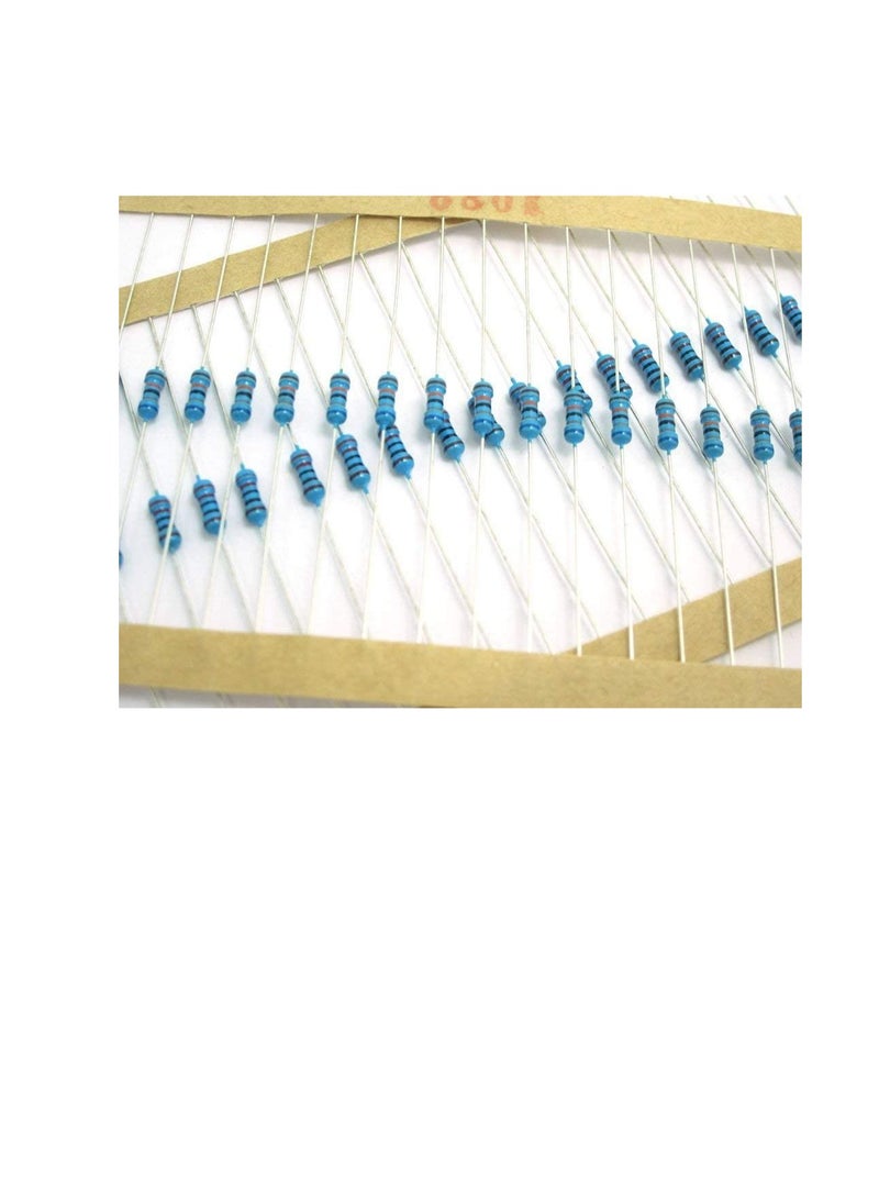 1/4W Metal Film Resistor, 5 Colour Ring Band 1% Ω Ohms Tolerance, For Electrical DIY Pack of 50 (1/4W 470Ω (470ohms))  - Image 1