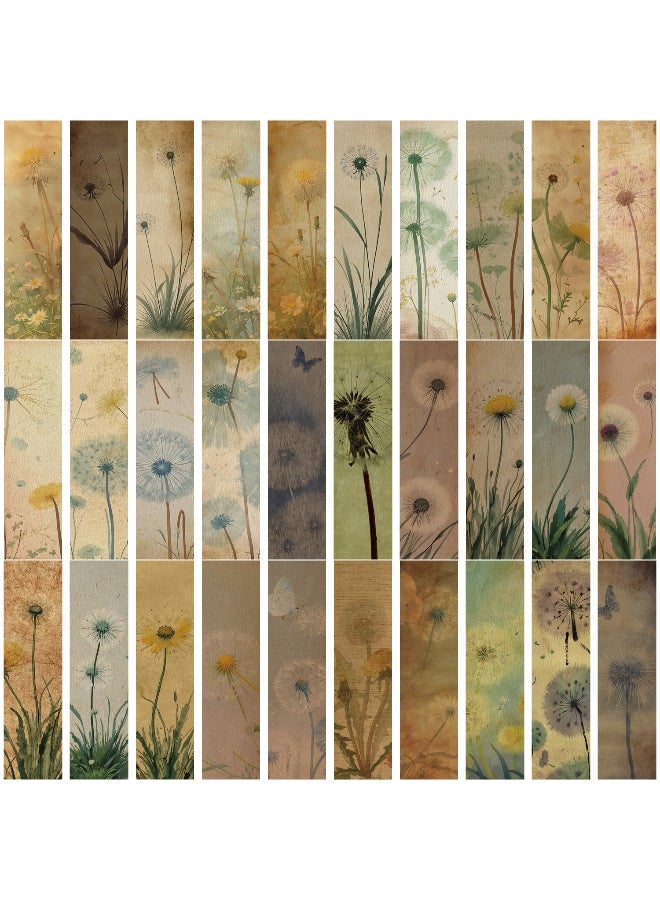 30 قطعة من علامات مرجعية على شكل الهندباء للأطفال، علامة مرجعية نباتية طبيعية عتيقة، علامة مرجعية على شكل الهندباء للمدرسة والمكتب والطلاب والمراهقين وعشاق قراءة الكتب، هدايا الفصل الدراسي - Image 1