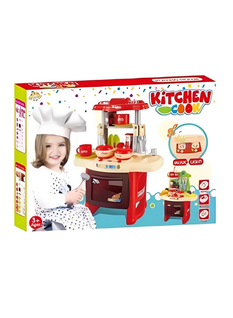 مجموعة ألعاب المطبخ للأطفال من كيتشن كوك للحصول على متعة لا نهاية لها لطفلك، اختيار لطيف كهدية عيد ميلاد، للأطفال فوق 3 سنوات، ضوء، بطارية، صوت - Image 2