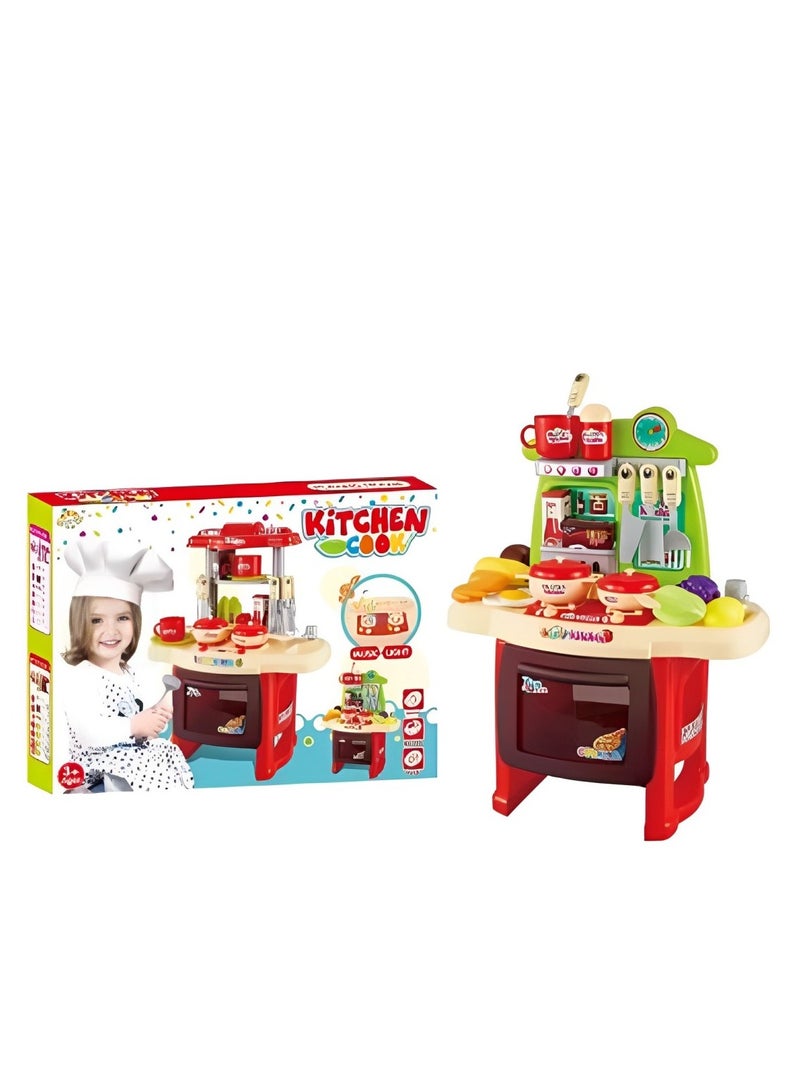 مجموعة ألعاب المطبخ للأطفال من كيتشن كوك للحصول على متعة لا نهاية لها لطفلك، اختيار لطيف كهدية عيد ميلاد، للأطفال فوق 3 سنوات، ضوء، بطارية، صوت - Image 3