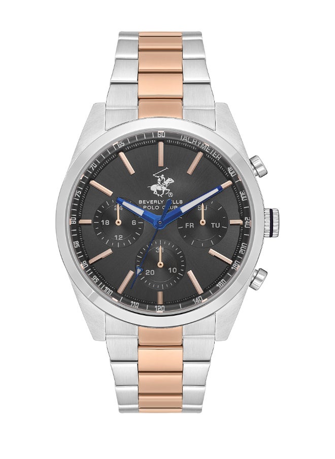 BEVERLY HILLS POLO CLUB - Beverly Hills Polo Club Men's Watch, Multi Function Display and Metal Strap - BP3618X.560, Silver - Image 1