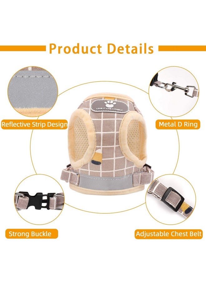 NCMAMA Cat Vest Harness and Small Dog Vest Harness for Walking, All Weather Mesh Harness, Cat Vest Harness with Reflective Strap, Step in Adjustable Harness for Small Cats (Khaki-Pattern, XS) - Image 5