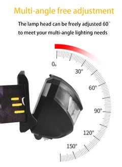 Generic LED Rechargeable Headlamp Bright Headlamp Flashlight with Motion Sensor Waterproof Zoomable Head Lights for Camping Running Climbing Hiking  - Image 2
