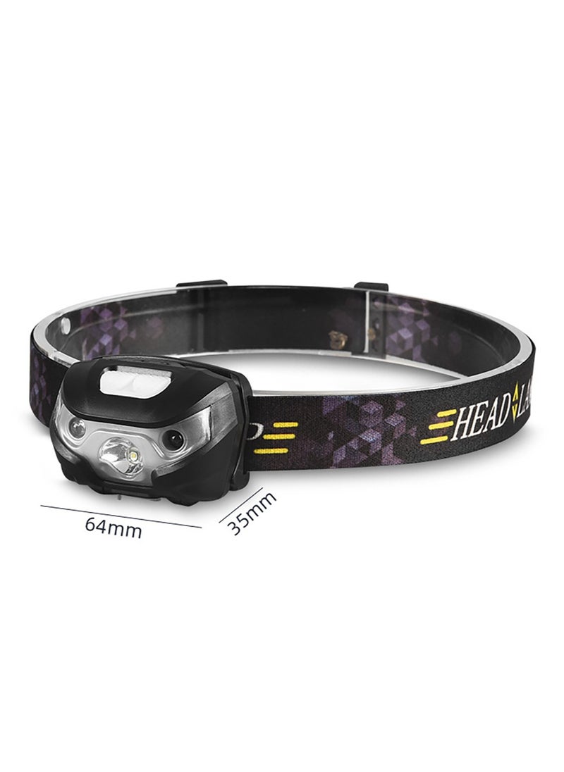 Generic - LED Rechargeable Headlamp Bright Headlamp Flashlight with Motion Sensor Waterproof Zoomable Head Lights for Camping Running Climbing Hiking - Image 1