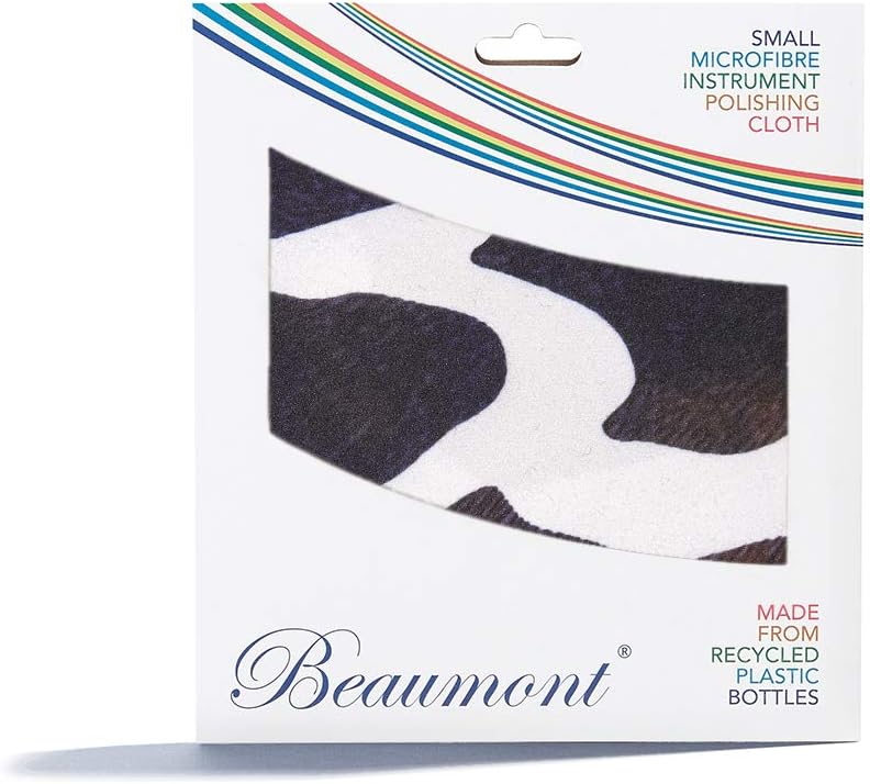 Beaumont Musical Polishing & Cleaning Patterned Giraffe Instruments Trumpet Clarinet Sax Flute Recycled Microfibre Cleaning Cloth Brass Silver 25 x 25cm (BFC-G) - Image 1