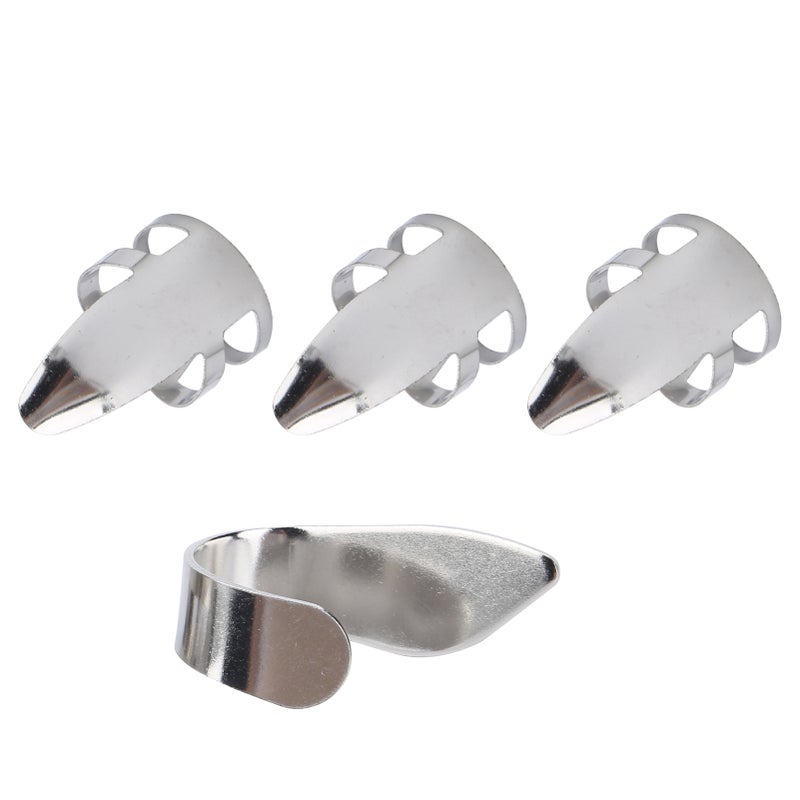 Finger Picks 3Pcs Index Finger 1Pc Thumb Metal Guitar Replace Accessories with Storage Box - Image 4