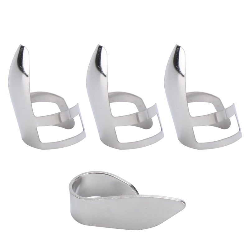 Finger Picks 3Pcs Index Finger 1Pc Thumb Metal Guitar Replace Accessories with Storage Box - Image 2