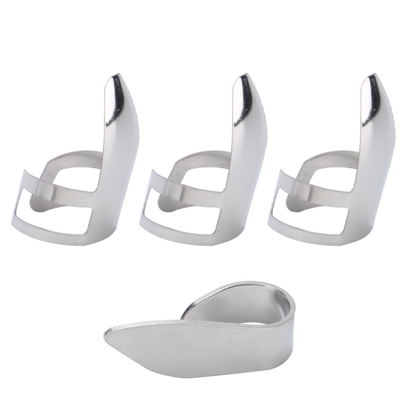 Finger Picks 3Pcs Index Finger 1Pc Thumb Metal Guitar Replace Accessories with Storage Box - Image 5