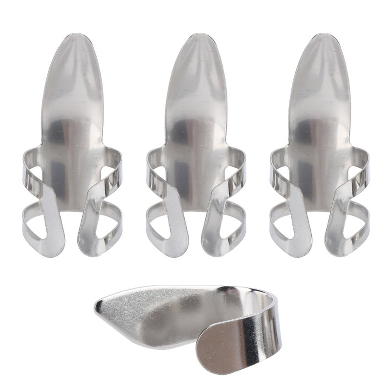 Finger Picks 3Pcs Index Finger 1Pc Thumb Metal Guitar Replace Accessories with Storage Box - Image 3