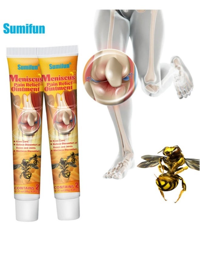 2 Pcs Meniscus Pain Relief Ointment Bee Venom Ointment for Relieve Sore Joints,Muscles and Joints, knees and feet