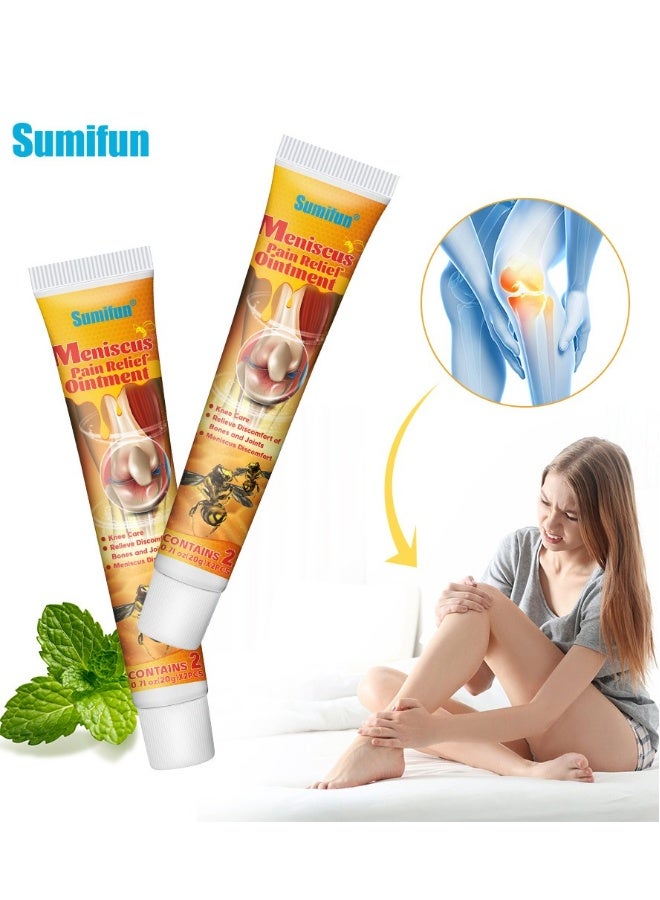 2 Pcs Meniscus Pain Relief Ointment Bee Venom Ointment for Relieve Sore Joints,Muscles and Joints, knees and feet