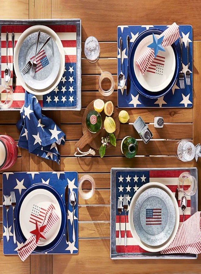 Wonlex 12 Pack Napkin Ring Holders July of 4, Patriotic Star Red Blue White Festive Serviette Buckle Holder for Independence Day, Ceremony Table Dinner(Set of 12) - Image 4