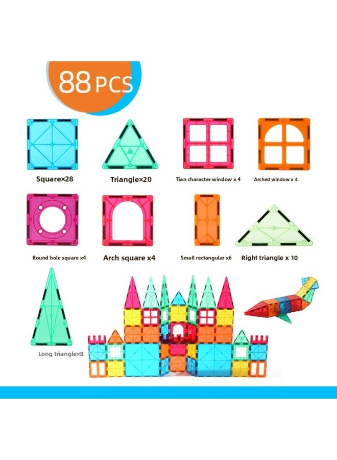 Special Color Window Magnetic Piece Building Block Set Changeable Mosaic Large Magnetic Early Education Toys A Generation Of Hair-Specifications:88-piece Color Window Set  - Image 1