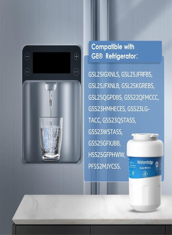 ووتر دروب فلتر مياه الثلاجة Waterdrop MWF، متوافق مع GE SmartWater MWF، MWFINT، MWFP، MWFA، GWF، HDX FMG-1، GSE25GSHECSS، WFC1201، RWF1060، 197D6321P006، Kenmore 9991، r-9991، NSF 42 - Image 4