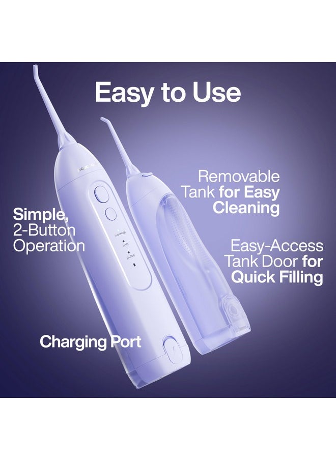 Aquasonic - AquaSonic Icon Water Flosser for Teeth - Cordless Rechargeable Oral Irrigator - Waterproof, Portable Dental Cleaning with Jet Tip - Braces Home Travel - Lilac - Image 1