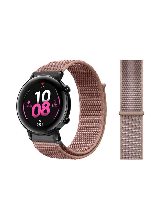 NIBEMINENT Nylon Loop Replacement Band For Huawei Watch GT 2 Rose Pink