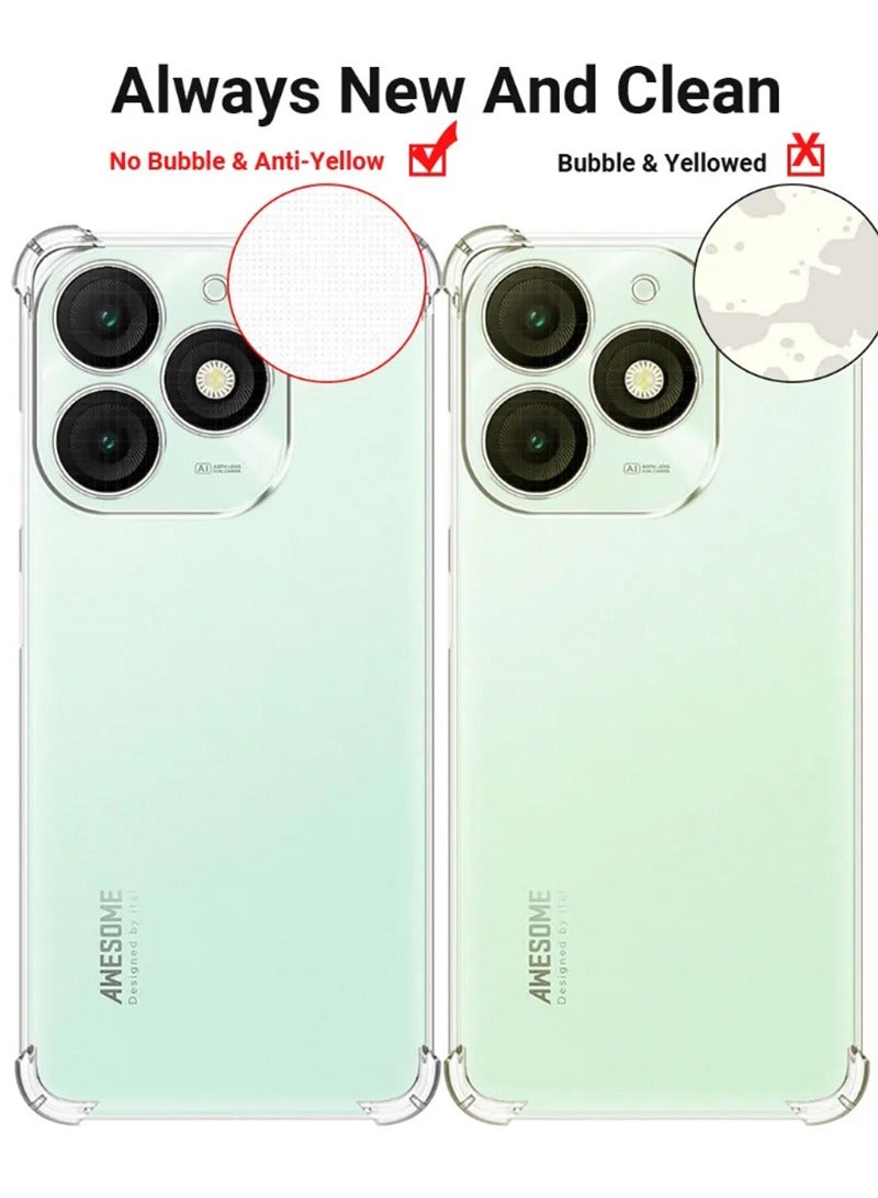 Silicone Clear Transparent Case Soft Flexible TPU Slim Phone Protective Case Cover for itel A50 4G Clear - Image 2