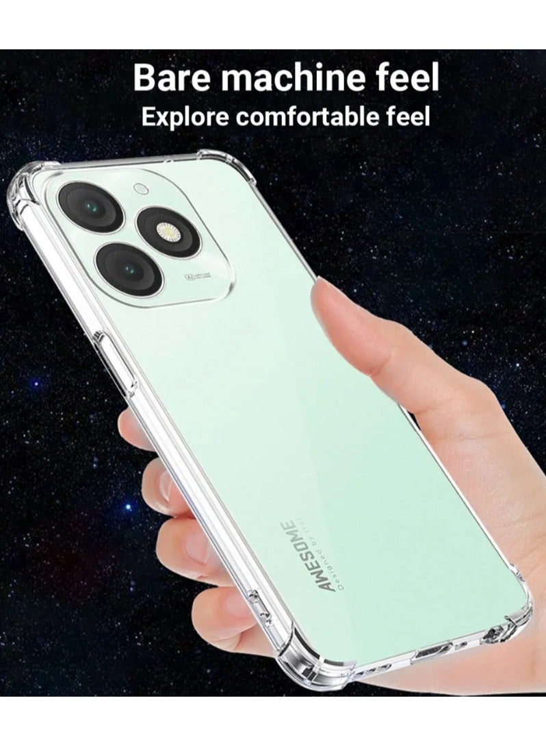 Silicone Clear Transparent Case Soft Flexible TPU Slim Phone Protective Case Cover for itel A50 4G Clear - Image 3