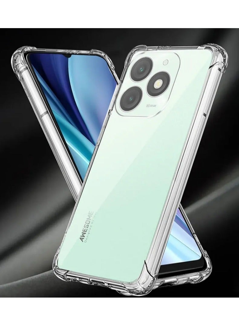 Silicone Clear Transparent Case Soft Flexible TPU Slim Phone Protective Case Cover for itel A50 4G Clear - Image 4