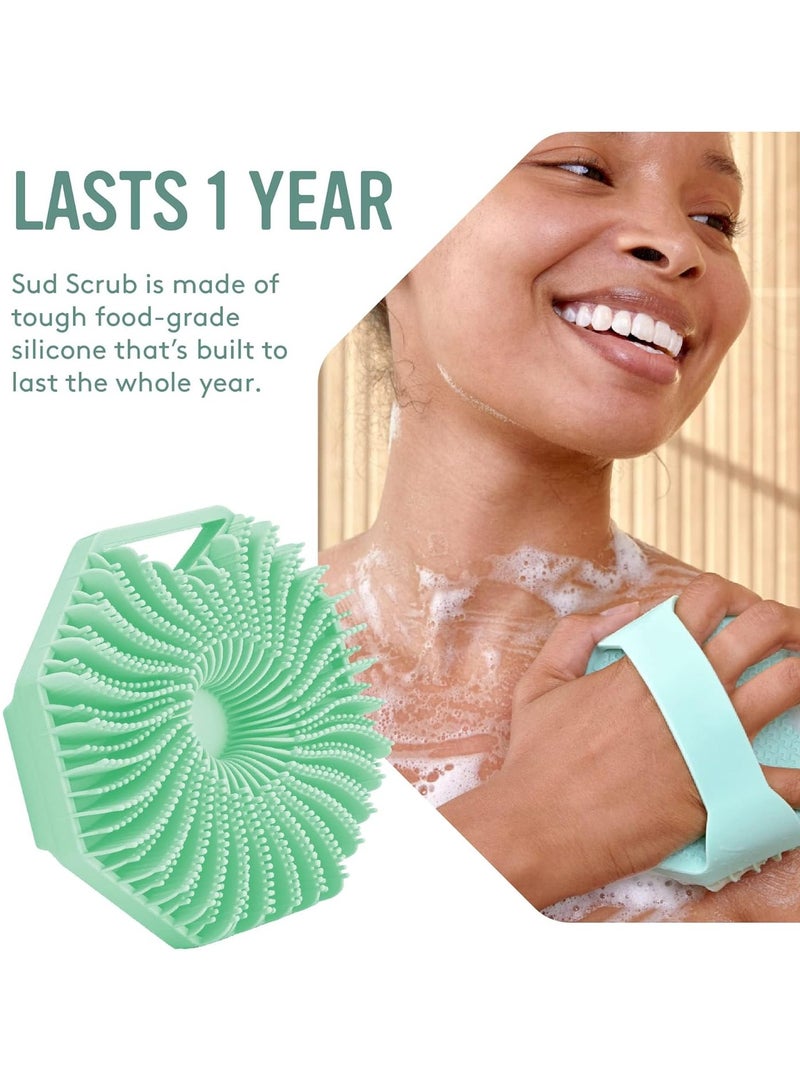 Bukela Silicone Body Scrubber for Sensitive Skin, Eco-Friendly, Lathers Well, and Charcoal-Infused for a Deep Clean,Get Softer, Healthier Skin (Green) - Image 3