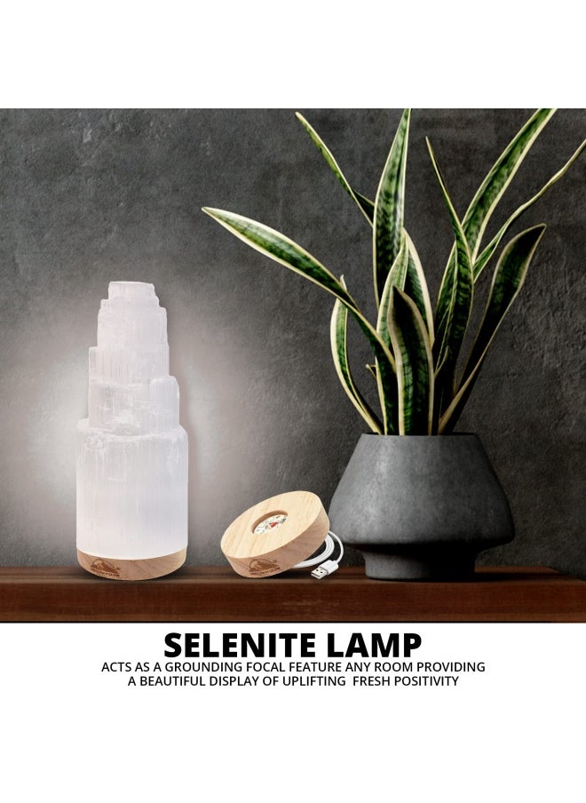 Himalayan Glow Large Authentic Handmade Moroccan Selenite More Calming Than Salt Lamps Or Himalayan Salt Lamps Amazing Selenite Crystal Lamp 4-7 Lbs  - Image 3