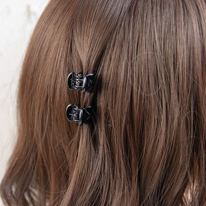FAMEZA 12 Pack Mini Jaw Clips Plastic Hair Claw Clips for Girls and Women Black Small - Image 5